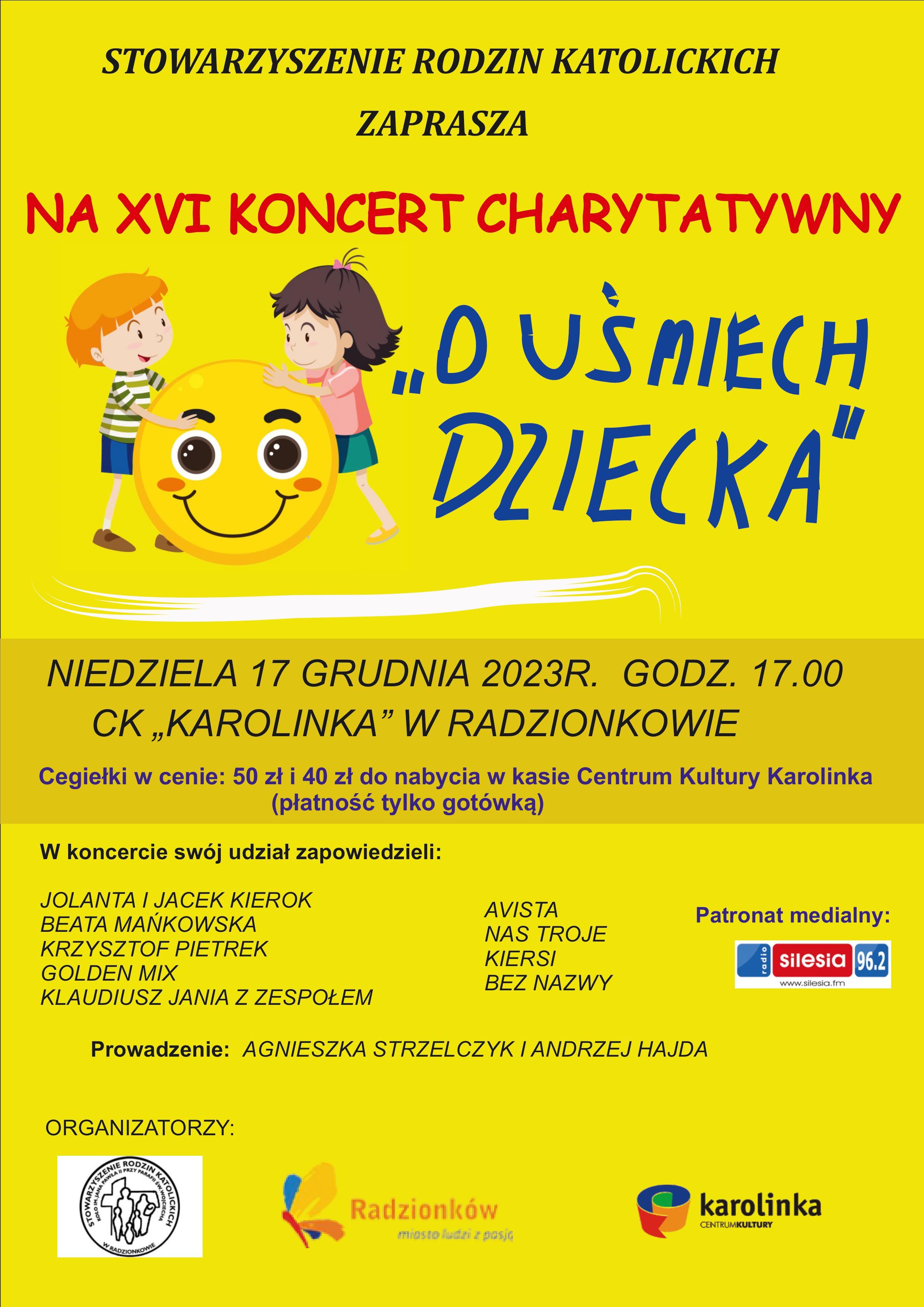XVI koncert charytatywny "O uśmiech dziecka"